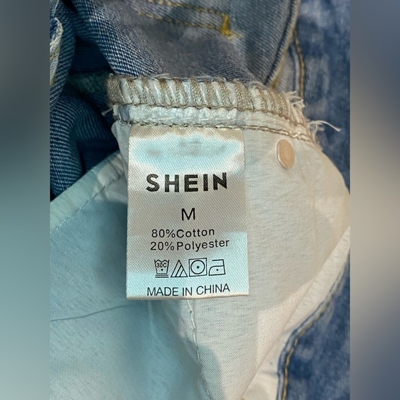 Shein Women’s Wide Leg Two-Toned Design Jeans Size M - Picture 4 of 6